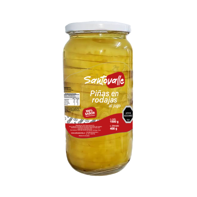 Piñas en rodajas al jugo